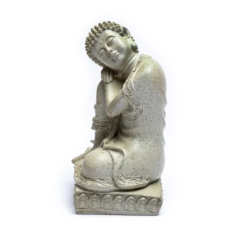 Bouddha/ bougeoir, taille de 17,5 cm - 395 grammes. Convient aux bougies chauffe-plat. Fait en polyrésine !