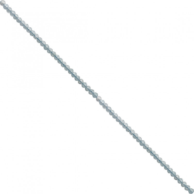 Topaze bleue ! Collier ou bracelet en Argent et perles facettées de 2/3 millimètres. En bracelet de 17 cm ou en collier de 44 cm. Qualité AA à AAA !