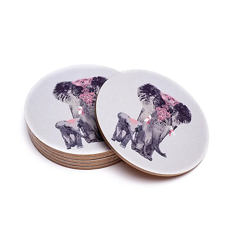 Sélection de dessous de verres, ensemble de 6 pièces avec de superbes motifs : Bouddha, éléphant, fleur de vie, mandala... 9 modèles aux choix, parfait !