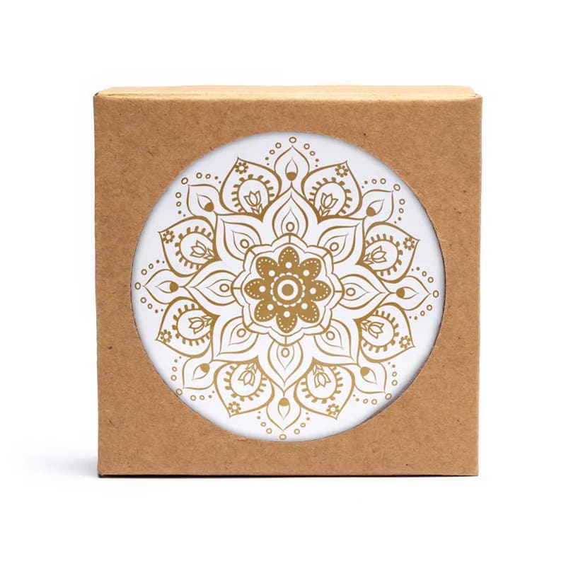 Sélection de dessous de verres, ensemble de 6 pièces avec de superbes motifs : Bouddha, éléphant, fleur de vie, mandala... 9 modèles aux choix, parfait !