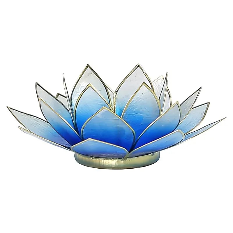 Bougeoirs “Lotus” en coquillage Capiz – 13,5x5,5 ou 15x10,5 cm – Couleurs sublimes et reflets incroyables !