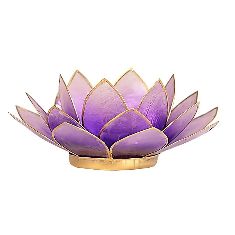 Bougeoirs “Lotus” en coquillage Capiz – 13,5x5,5 ou 15x10,5 cm – Couleurs sublimes et reflets incroyables !