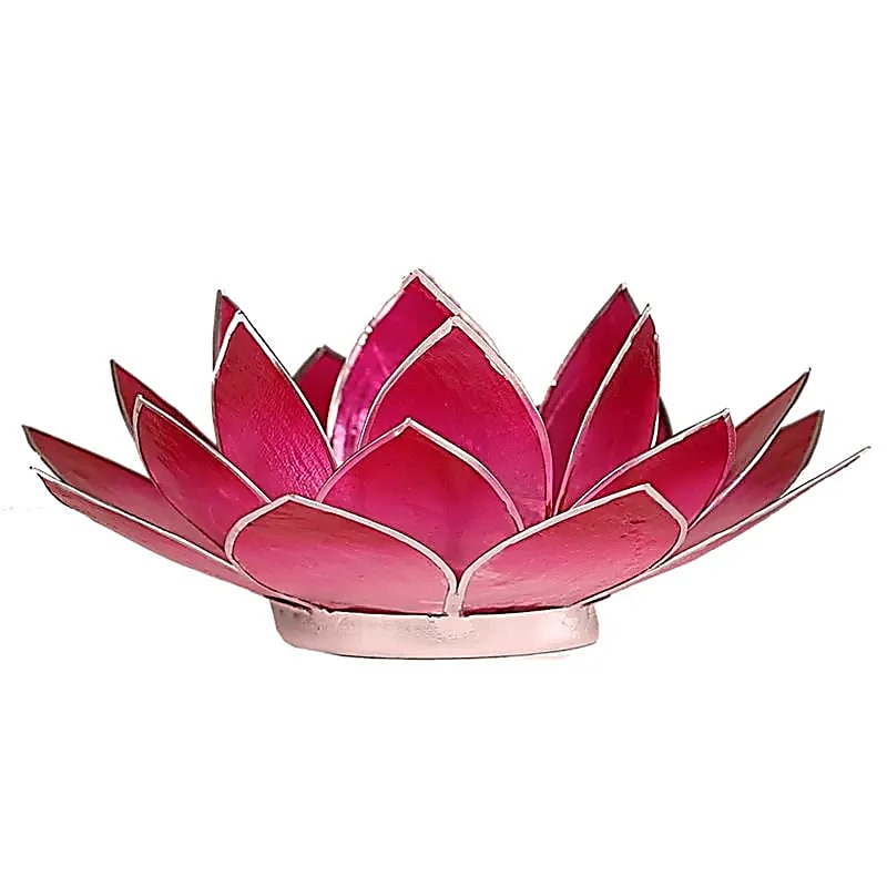 Bougeoirs “Lotus” en coquillage Capiz – 13,5x5,5 ou 15x10,5 cm – Couleurs sublimes et reflets incroyables !
