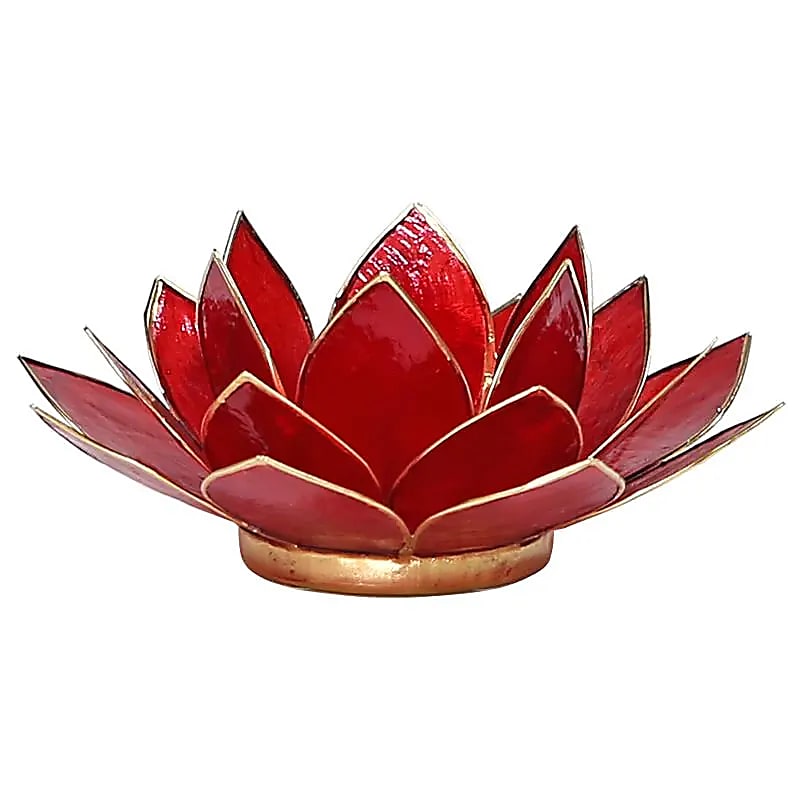 Bougeoirs “Lotus” en coquillage Capiz – 13,5x5,5 ou 15x10,5 cm – Couleurs sublimes et reflets incroyables !