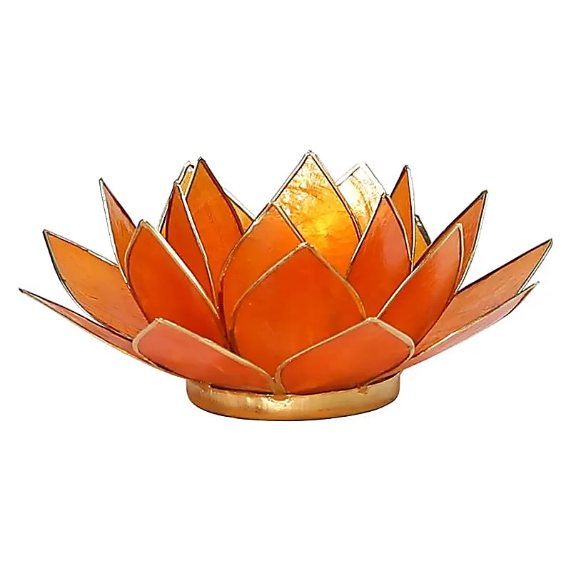 Bougeoirs “Lotus” en coquillage Capiz – 13,5x5,5 ou 15x10,5 cm – Couleurs sublimes et reflets incroyables !