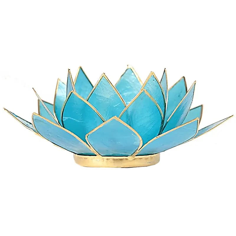 Bougeoirs “Lotus” en coquillage Capiz – 13,5x5,5 ou 15x10,5 cm – Couleurs sublimes et reflets incroyables !