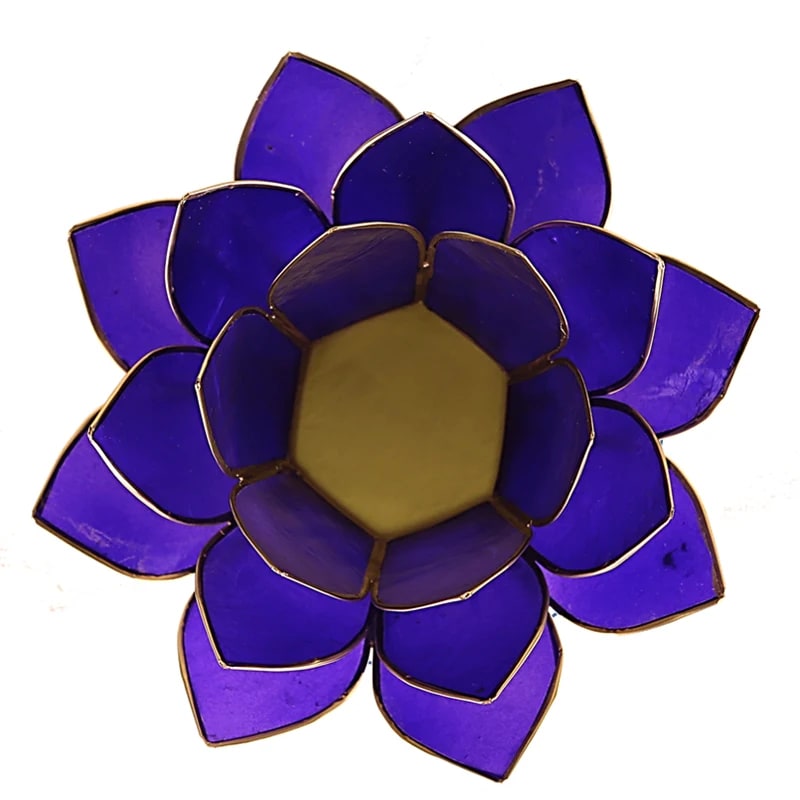 Bougeoirs “Lotus” en coquillage Capiz – 13,5x5,5 ou 15x10,5 cm – Couleurs sublimes et reflets incroyables !