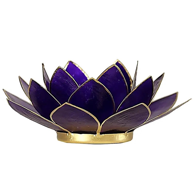 Bougeoirs “Lotus” en coquillage Capiz – 13,5x5,5 ou 15x10,5 cm – Couleurs sublimes et reflets incroyables !