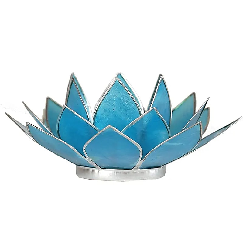 Bougeoirs “Lotus” en coquillage Capiz – 13,5x5,5 ou 15x10,5 cm – Couleurs sublimes et reflets incroyables !