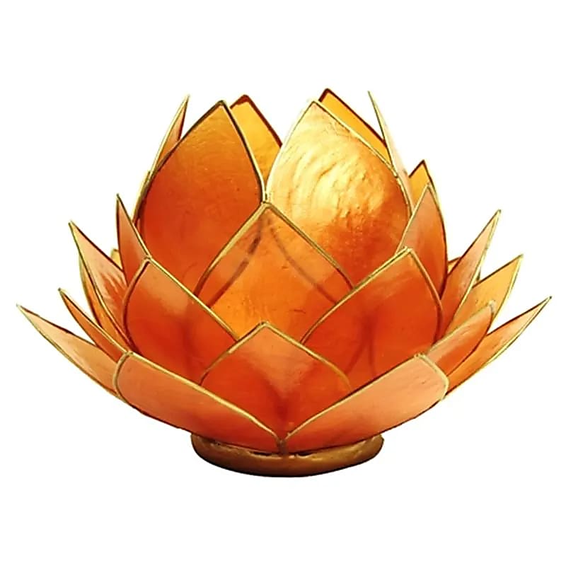Bougeoirs “Lotus” en coquillage Capiz – 13,5x5,5 ou 15x10,5 cm – Couleurs sublimes et reflets incroyables !