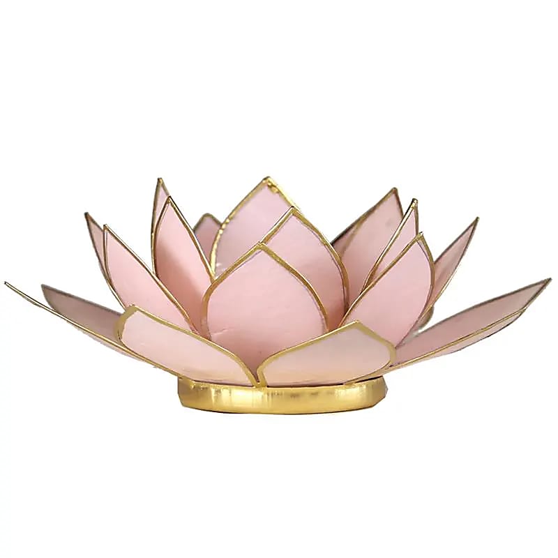 Bougeoirs “Lotus” en coquillage Capiz – 13,5x5,5 ou 15x10,5 cm – Couleurs sublimes et reflets incroyables !