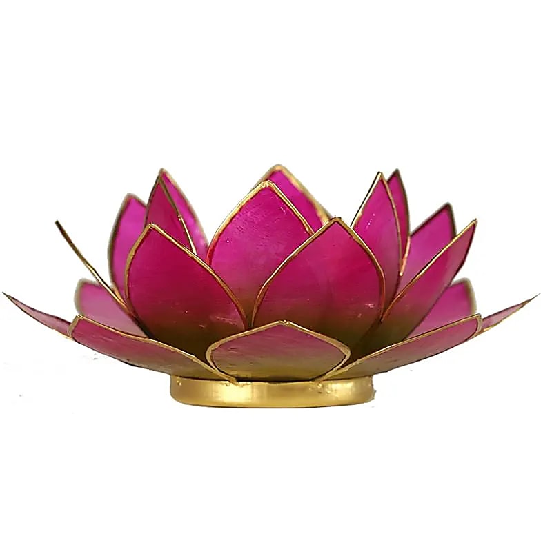 Bougeoirs “Lotus” en coquillage Capiz – 13,5x5,5 ou 15x10,5 cm – Couleurs sublimes et reflets incroyables !