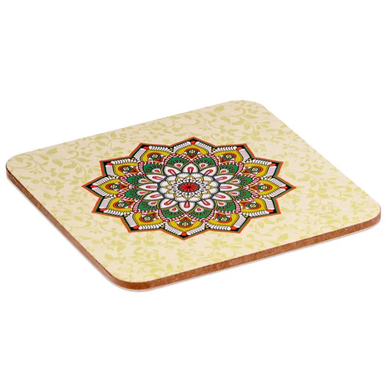 Sélection de dessous de verres, ensemble de 6 pièces avec de superbes motifs : Bouddha, éléphant, fleur de vie, mandala... 9 modèles aux choix, parfait !