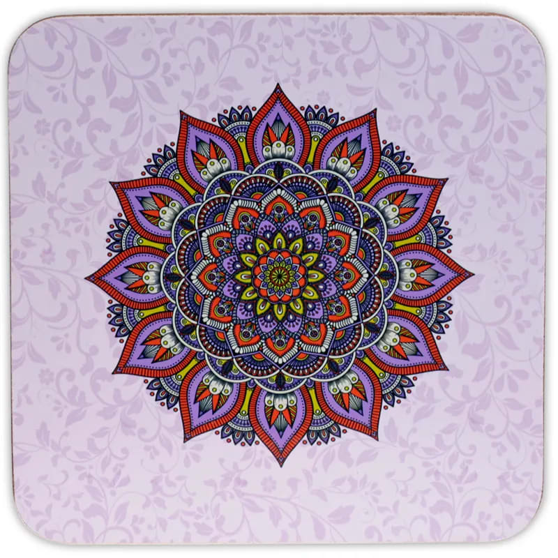 Sélection de dessous de verres, ensemble de 6 pièces avec de superbes motifs : Bouddha, éléphant, fleur de vie, mandala... 9 modèles aux choix, parfait !
