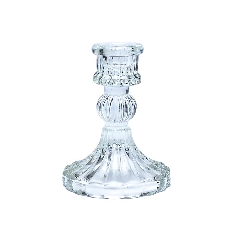 Bougeoir en verre pour bougie de table, de 8 ou 10 cm. Parfait pour maintenir en toute sécurité vos bougies préférés !
