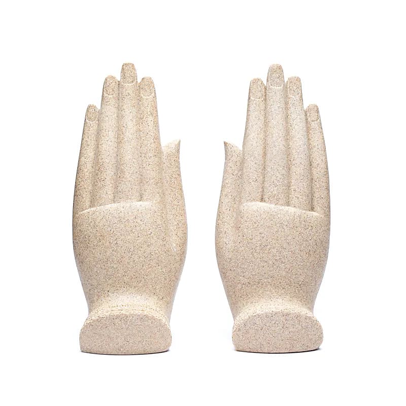 Statuette en sable de Bouddha dans la main de Mudra, de 21 cm - 1070 gr. Parfait dans un Autel, Collection, Exposition...!