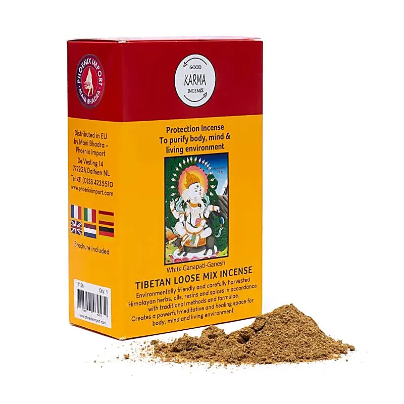 Encens original de chez 'Gangchen' en poudre - 12 parfums au choix - boîte de 130/ 140 gr. - Préparé par des moines de l'Himalaya .
Ingrédients 100% naturels !