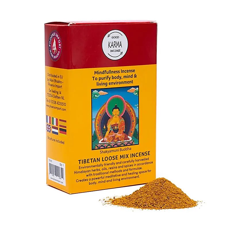 Encens original de chez 'Gangchen' en poudre - 12 parfums au choix - boîte de 130/ 140 gr. - Préparé par des moines de l'Himalaya .
Ingrédients 100% naturels !