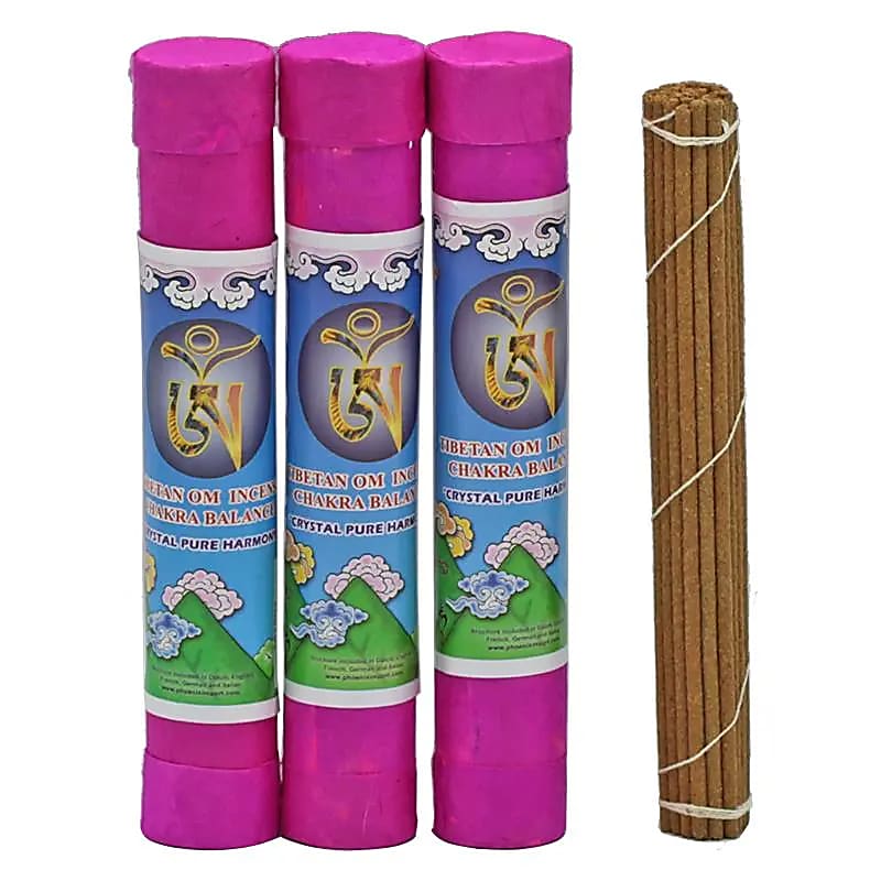 Encens 'OM Tibétain' – 4 parfums au choix. Bâtons de 20 cm (30 env./35 g). Fabriqué selon les principes tantriques Kavavira des plantes médicinales !