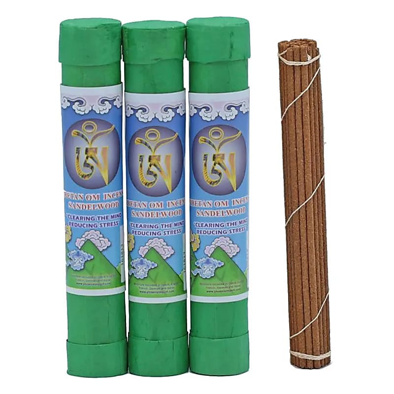 Encens 'OM Tibétain' – 4 parfums au choix. Bâtons de 20 cm (30 env./35 g). Fabriqué selon les principes tantriques Kavavira des plantes médicinales !