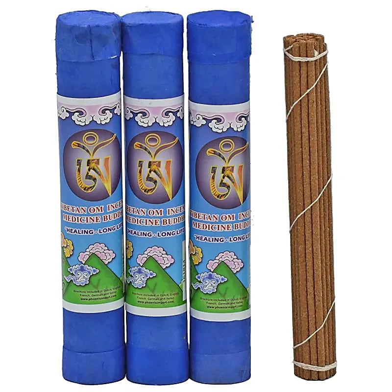 Encens 'OM Tibétain' – 4 parfums au choix. Bâtons de 20 cm (30 env./35 g). Fabriqué selon les principes tantriques Kavavira des plantes médicinales !