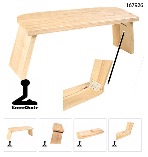 Banc de méditation en bois (Pin), élégant modèle pliable de 48 x 17 centimètres de hauteur, parfait pour voyage et pour le transport !