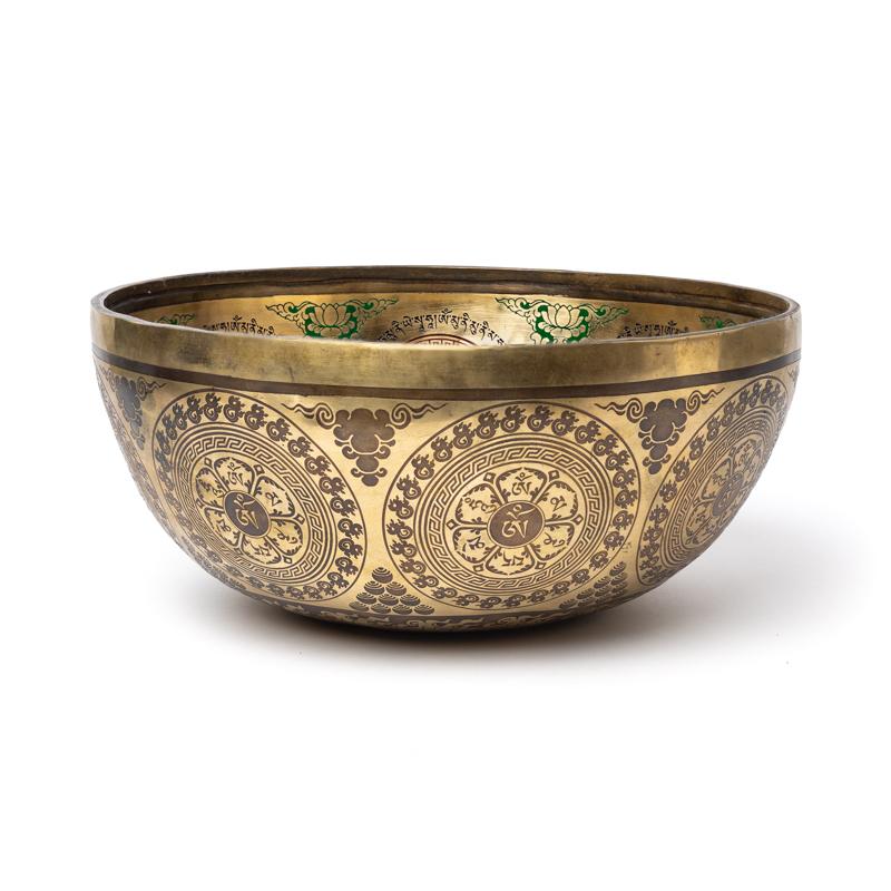 Singing bowl with hand-painted engraving of Buddha Shakyamuni - Ø 25 or 30 cm