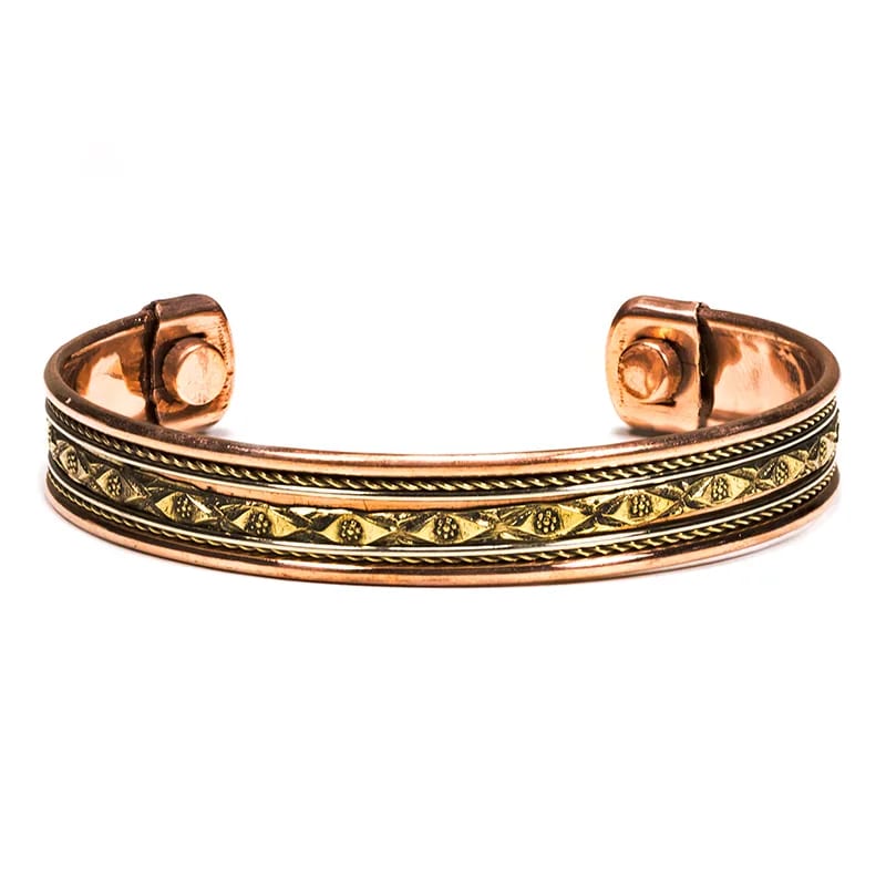Selection of copper 'Cuff' bracelets - 5 magnetic models to choose from: Flower of Life or 7 Chakras engraving - Made in India!
