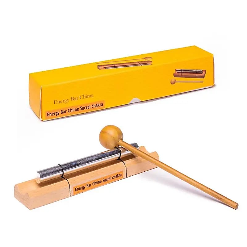 Sélection d'energy chimes/ barres sonores, set de 7 barres 'Fréquences des 7 chakras' ! 16 à 20 cm, vendu avec maillet !