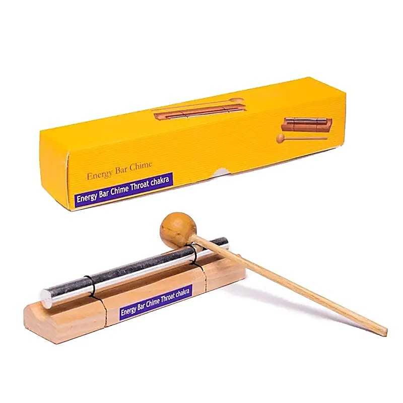 Sélection d'energy chimes/ barres sonores, set de 7 barres 'Fréquences des 7 chakras' ! 16 à 20 cm, vendu avec maillet !