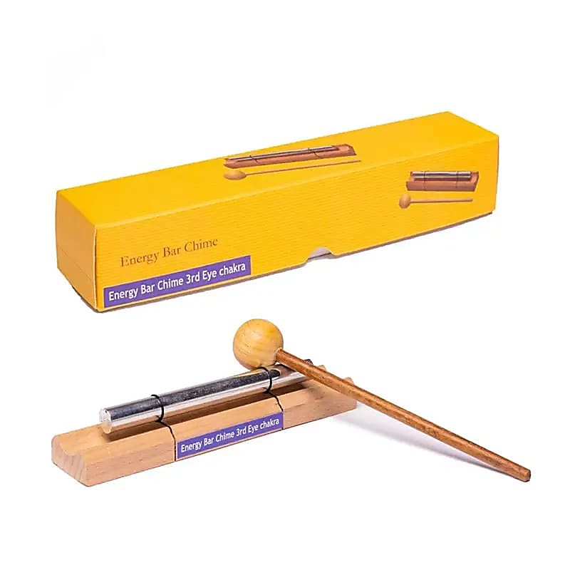 Sélection d'energy chimes/ barres sonores, set de 7 barres 'Fréquences des 7 chakras' ! 16 à 20 cm, vendu avec maillet !