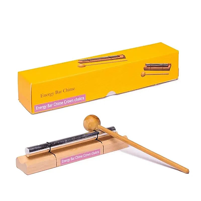 Sélection d'energy chimes/ barres sonores, set de 7 barres 'Fréquences des 7 chakras' ! 16 à 20 cm, vendu avec maillet !