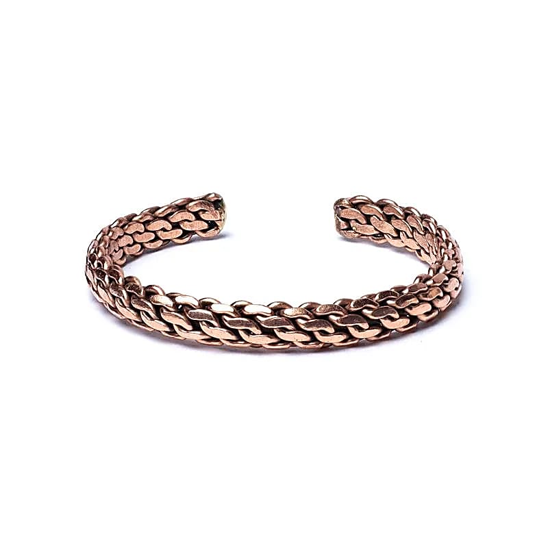 Bracelet chaine en cuivre couleur bronze - Réglable ± 6,5 cm