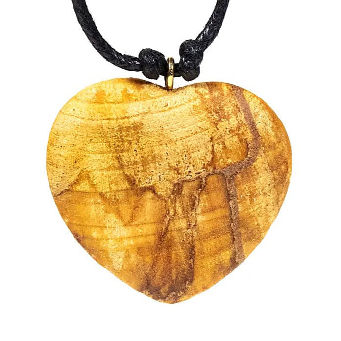 Palo Santo, pendentif en forme de coeur de 3,5 centimètres sur cordon ciré, taille ajustable (Longueur min / max 38 -70cm). Bois de source responsable. Fabriqué à la main !