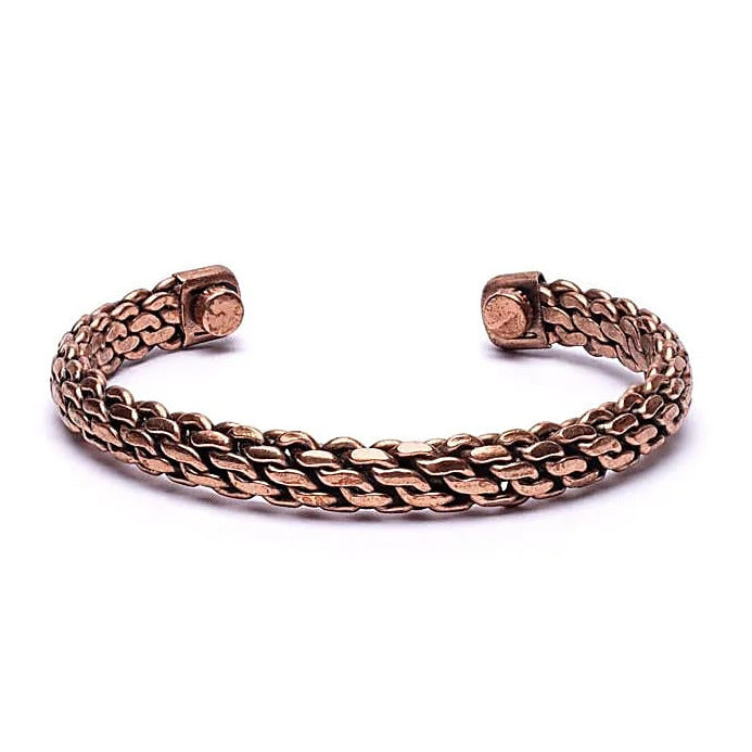Bracelet en cuivre avec de petits aimants fixés aux deux extrémités - 6,5 x 1 cm