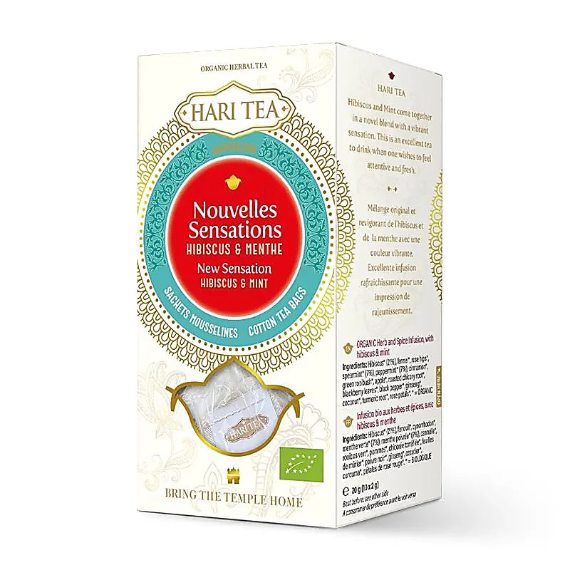 Infusion et Thé Bio. de chez 'Hari Tea', mélangé conformément à l'Ayurveda, boîte de 10 sachets ! 12 parfums au choix !