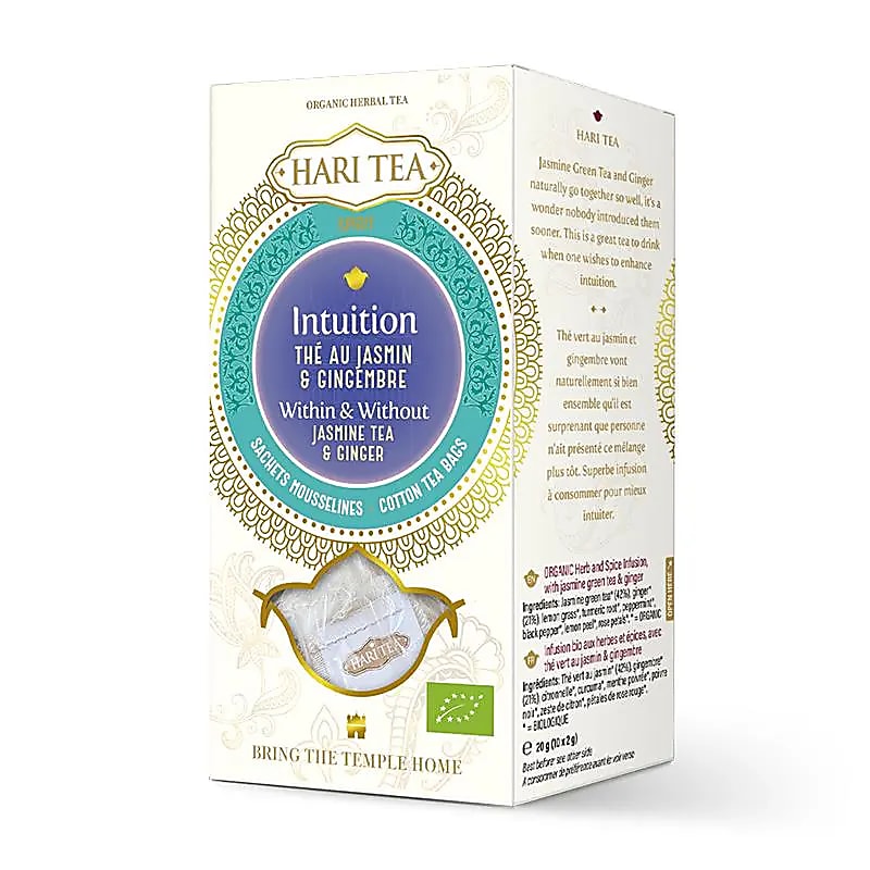 Infusion et Thé Bio. de chez 'Hari Tea', mélangé conformément à l'Ayurveda, boîte de 10 sachets ! 12 parfums au choix !