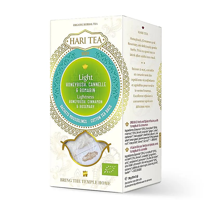 Infusion et Thé Bio. de chez 'Hari Tea', mélangé conformément à l'Ayurveda, boîte de 10 sachets ! 12 parfums au choix !
