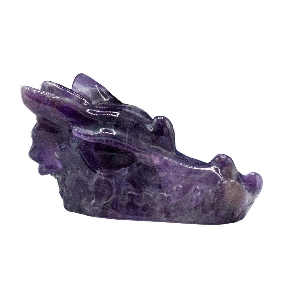 Amethyst Semi-Precious Stone Dragon Skull/Head - 60x30x35 mm - 260 grams!