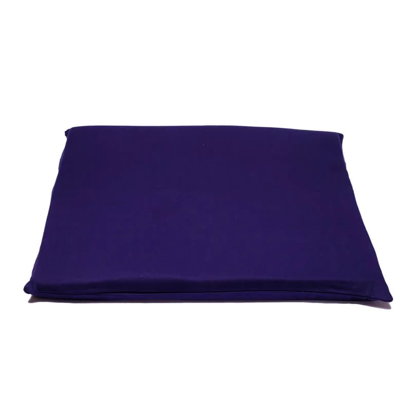 Housse pour tapis de Méditation en coton, 7 couleurs au choix + 1 Modèle en chanvre + option 'carré en mousse pour rembourrage'. taille 65x65x5 centimètres. Fait au Népal !