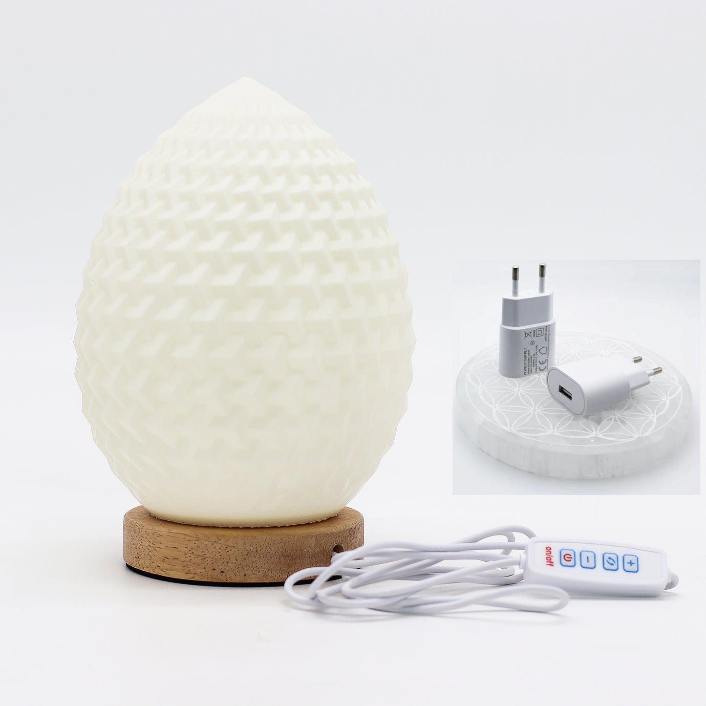 'New Wave' Lamp – 3 Modes – Teardrop Shape – 21x10x10cm – 240g | USB or optional AC adapter/USB
