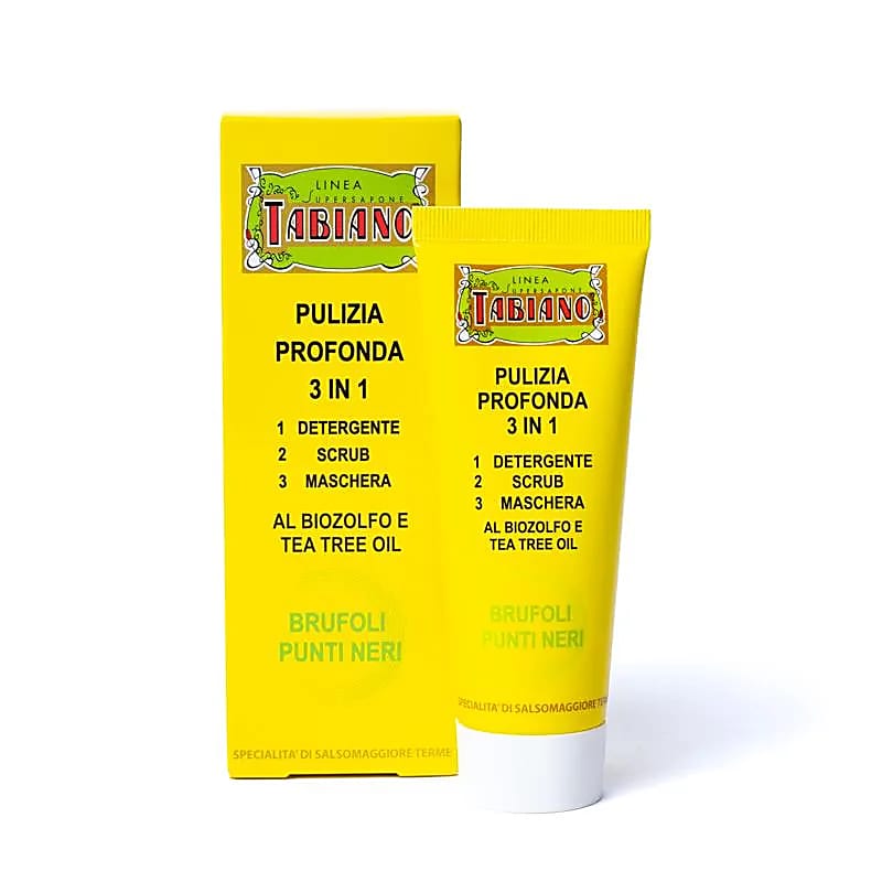 Sélection de chez 'Tabiano', shamppoing, gel, crème... de 75 à 250 millilitres. Produits particulièrement adaptés à tous les problèmes de peaux (visage, pied, jambe)... grâce à sa composition avec le Bio-Soufre !