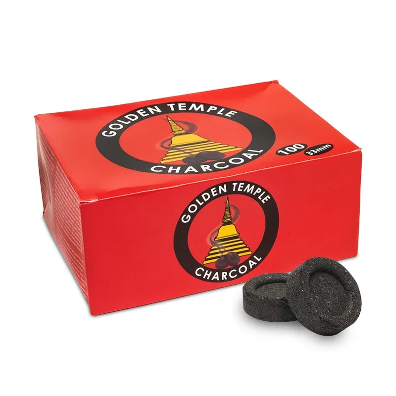 Boîte de tablettes de charbon de bois 'Golden Temple', pour brûler en toute sécurité de la résine et de la poudre d'encens !