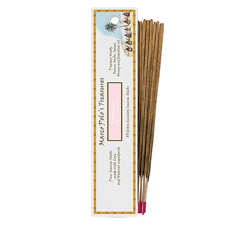Encens 'Marco Polo's Treasures' â Fiore d'Oriente. 100% naturel, 18 parfums au choix. 10 bĂątons de 23 cm, 60 Ă 80 min de combustion. QualitĂ© parfaite !