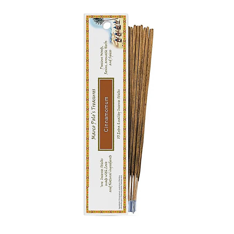 Encens 'Marco Polo's Treasures' â Fiore d'Oriente. 100% naturel, 18 parfums au choix. 10 bĂątons de 23 cm, 60 Ă 80 min de combustion. QualitĂ© parfaite !