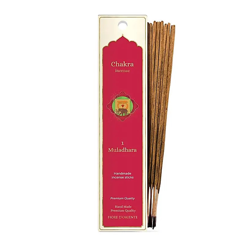 Encens 'Fiore d'Oriente', série 7 Chakras - 20 bâtons par boîte, durée 60 à 70 min chacun. Qualité artisanale exceptionnelle !