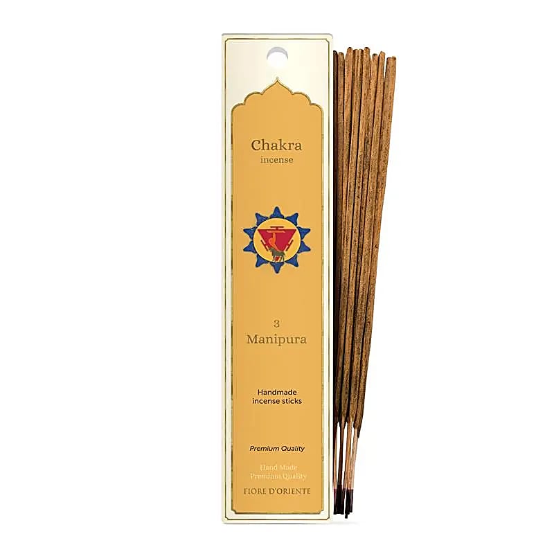 Encens 'Fiore d'Oriente', série 7 Chakras - 20 bâtons par boîte, durée 60 à 70 min chacun. Qualité artisanale exceptionnelle !