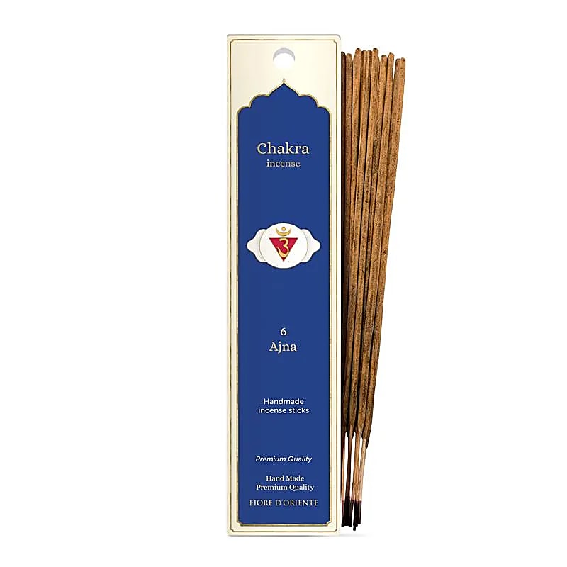 Encens 'Fiore d'Oriente', série 7 Chakras - 20 bâtons par boîte, durée 60 à 70 min chacun. Qualité artisanale exceptionnelle !