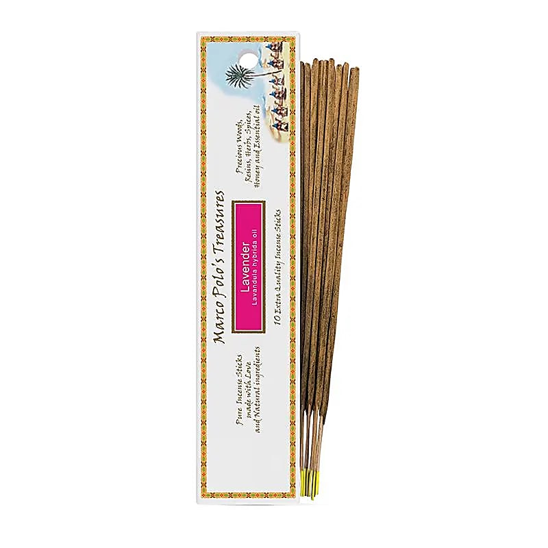 Encens 'Marco Polo's Treasures' â Fiore d'Oriente. 100% naturel, 18 parfums au choix. 10 bĂątons de 23 cm, 60 Ă 80 min de combustion. QualitĂ© parfaite !