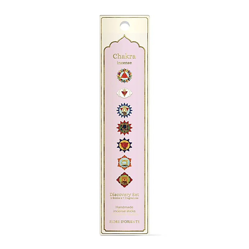 Encens 'Fiore d'Oriente', série 7 Chakras - 20 bâtons par boîte, durée 60 à 70 min chacun. Qualité artisanale exceptionnelle !